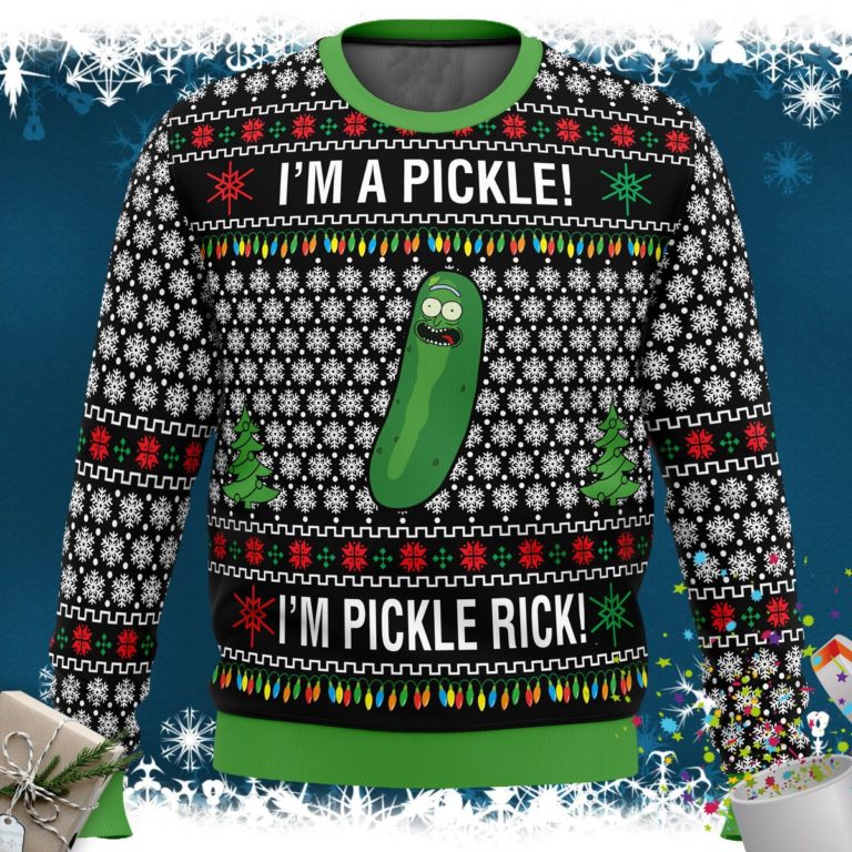 Rick and Morty Pickle Rick Ugly Christmas Sweater