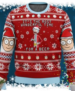 Rick and Morty Time for a Beer Ugly Christmas Sweater