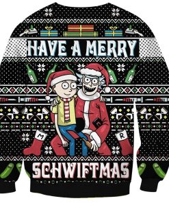 Rick Have A Merry Schwiftmas Print Ugly Christmas Sweatshirt