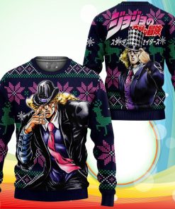 Robert Speedwagon Ugly Christmas Sweater Anime Jojo’s Bizzare Adventure Xmas Gifts