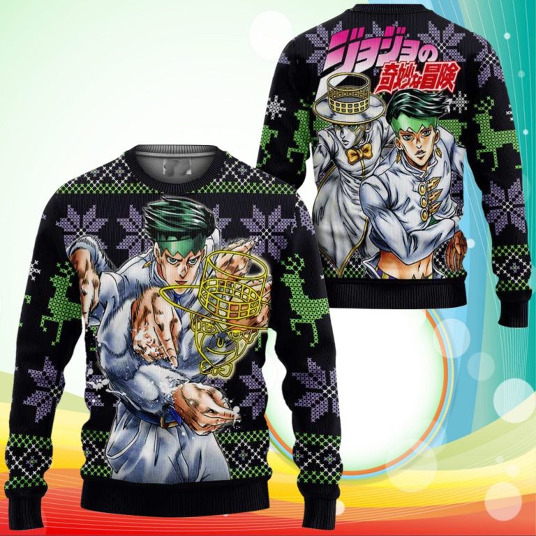 Rohan Kishibe Ugly Christmas Sweater Anime Jojo’s Bizzare Adventure Xmas Gifts