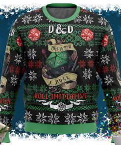 Roll Initiative Dungeons &amp Dragons Ugly Christmas Sweater