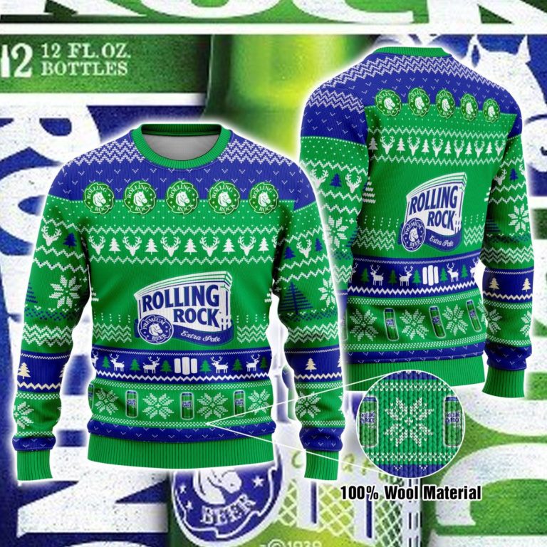 Rolling Rock Beer Ugly Christmas Sweatshirt