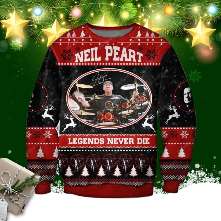 Rush Drummer Neil Peart-Legends Never Die 3d Print Ugly Sweater