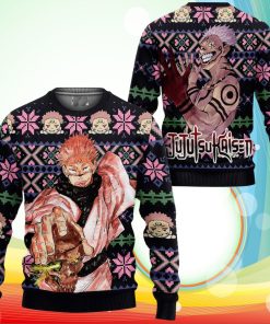 Ryomen Sukuna Ugly Christmas Sweater Anime Jujutsu Kaisen Xmas Gifts