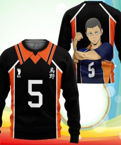 Ryunosuke Tanaka Karasuno Sweatshirt Shirts Haikyuu Anime Costume