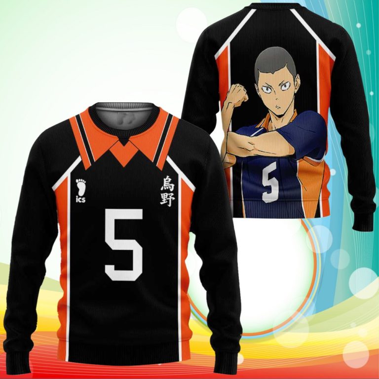 Ryunosuke Tanaka Karasuno Sweatshirt Shirts Haikyuu Anime Costume