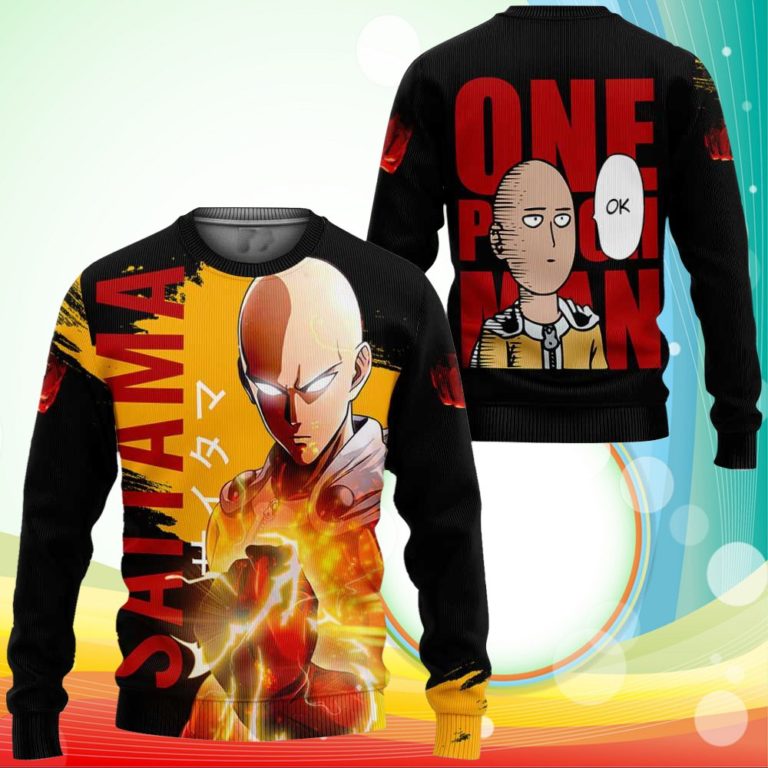 Saitama Sweatshirt Funny and Cool One Punch Man Anime Sweater