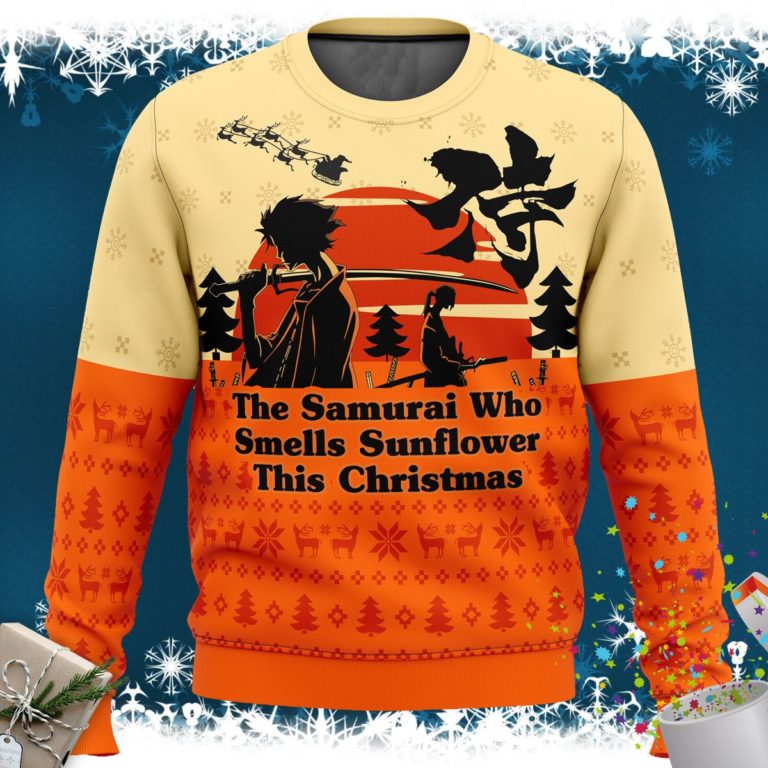 Samurai Champloo The Samurai Who Smells Sunflower This Christmas Ugly Christmas Sweater