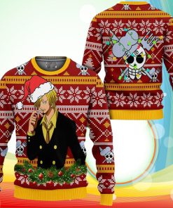 Sanji Ugly Christmas Sweater One Piece Anime Xmas Gifts