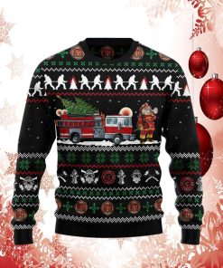 Santa Claus Firefighter Christmas Ugly Sweater
