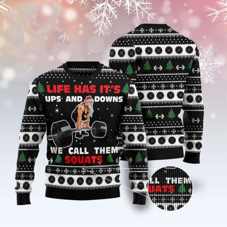 Santa Claus Love Gym Ugly Christmas Sweater