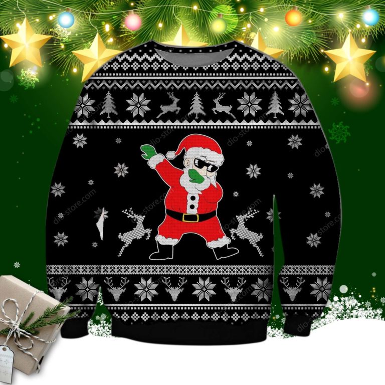Santa Dabbing Knitting Pattern 3d Print Ugly Christmas Sweater