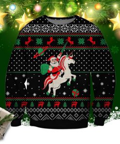 Santa Unicorn 3d Print Ugly Christmas Sweater