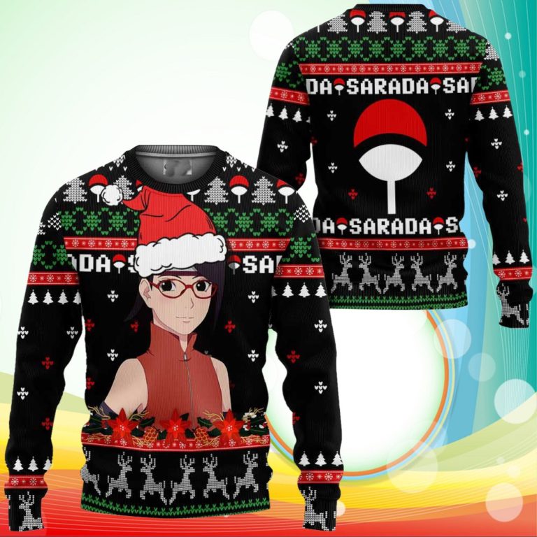Sarada Uchiha Ugly Christmas Sweater Boruto Anime Xmas Gifts