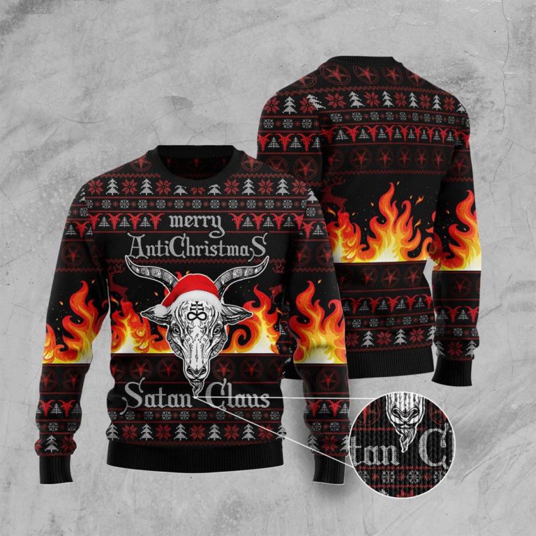 Satan Claus Merry Christmas Hail Satanic Ugly Sweater