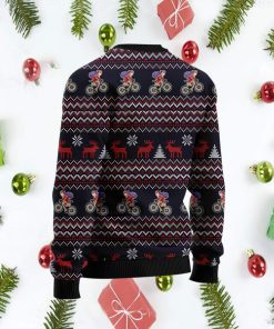 Satan Claus on Mountain Bike Christmas Ugly Sweater