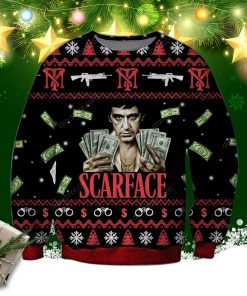 Scarface Knitting Pattern 3d Print Ugly Christmas Sweater