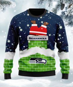 Seattle Seahawks NFL Football Santa Claus 3D Christmas Ugly Sweater Seattle Seahawks NFL Football Santa Claus 3D Christmas Ugly Sweater