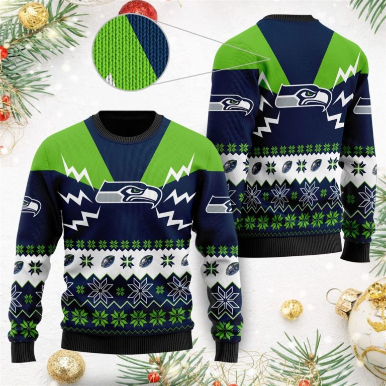Seattle Seahawks NFL Football Team 3D Ugly Christmas Sweater