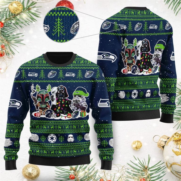 Seattle Seahawks Star Wars Ugly Christmas Sweater