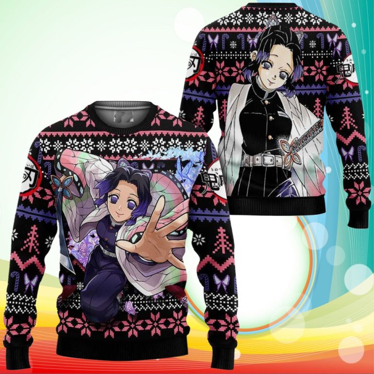 Shinobu Kocho Ugly Christmas Sweater Anime Demon Slayer Xmas Gifts