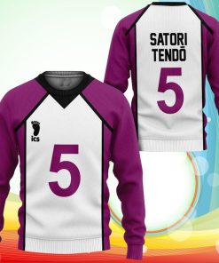 Shiratorizawa Satori Tendo Sweatshirt Uniform Num 5 Haikyuu Anime 3D Printed Sweater