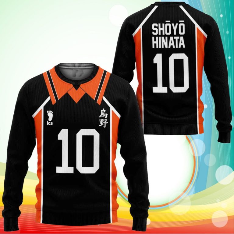 Shoyo Hinata Sweatshirt Uniform Number 10 Karasuno Anime Haikyuu Merch