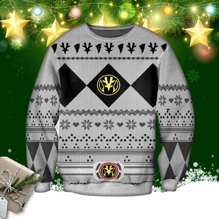 Silver Power Rangers 3d Print Ugly Sweater