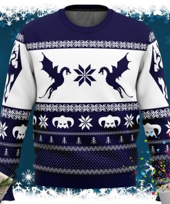 Skyrim Dragon Ugly Christmas Sweater
