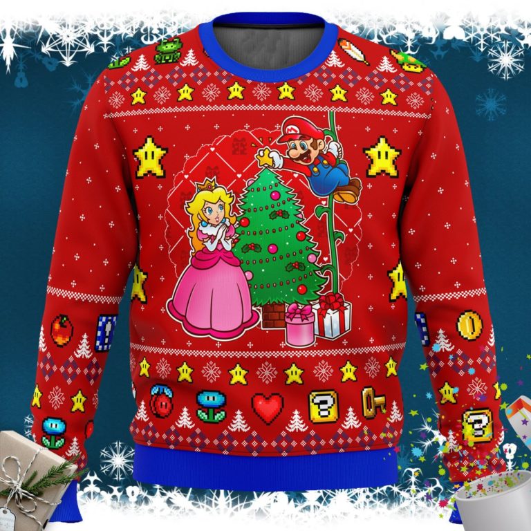 Smash Bro Come and See the Christmas Tree Super Mario Ugly Christmas Sweater