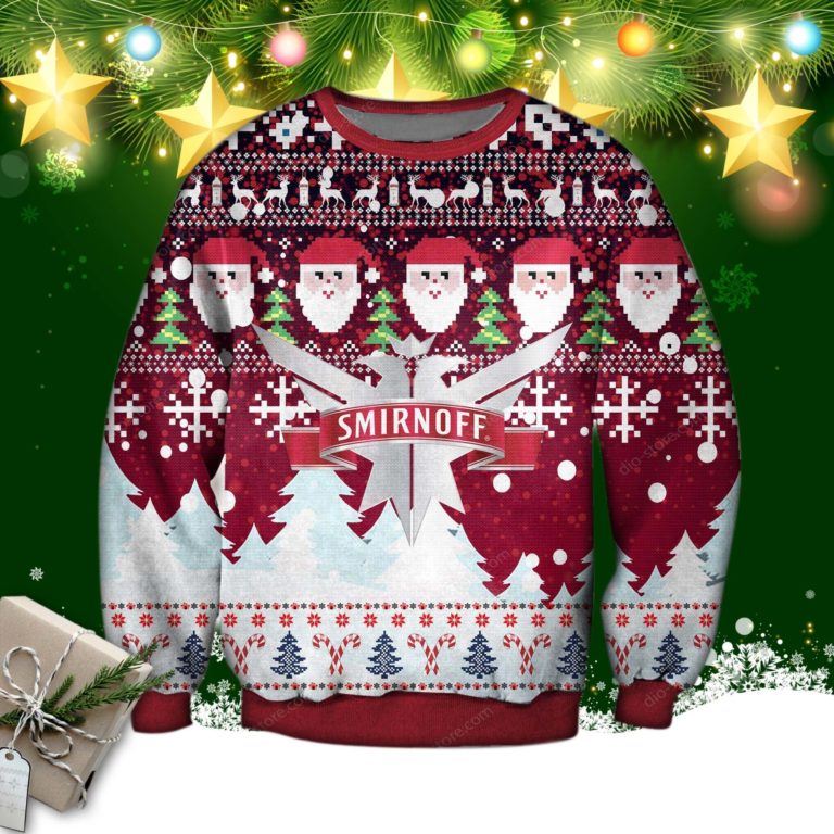 Smirnoff Vodka Wine Knitting Pattern 3d Print Ugly Sweatshirt