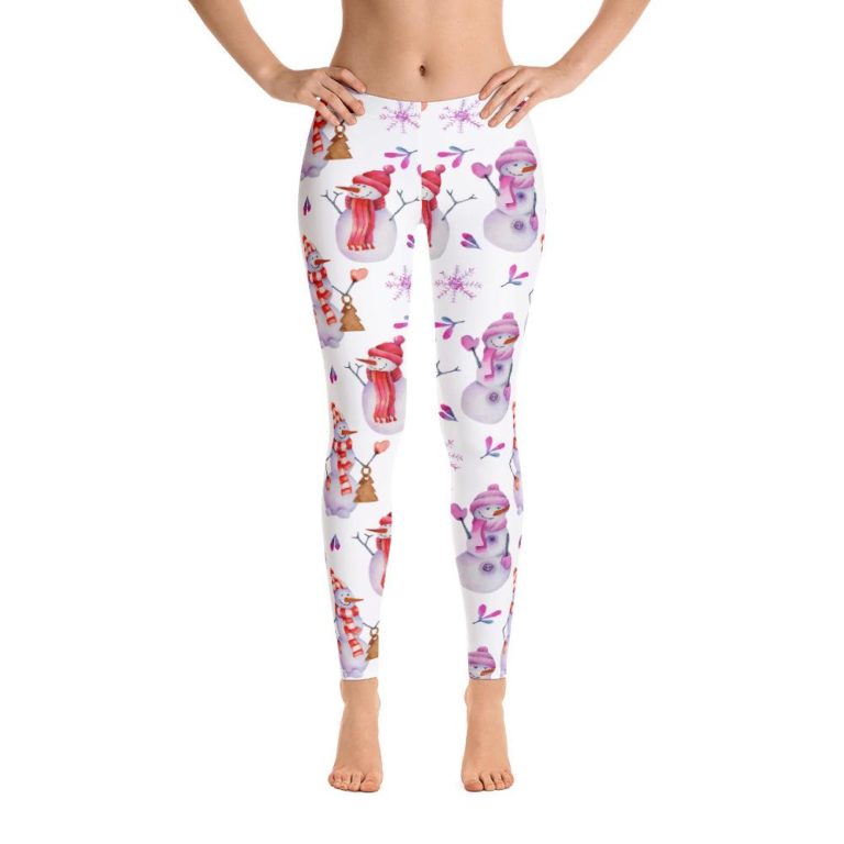 Snowman Christmas High Waisted Leggings