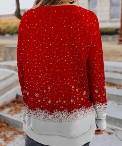 Snowy Reindeer With Red Hat Christmas Christmas Sweatshirt