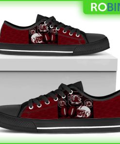 South Carolina Gamecocks Football Helmet Canvas Low Top Shoes South Carolina Gamecocks Football Helmet Canvas Low Top Shoes