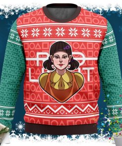 Squid Game Red Light Green Light Doll Ugly Christmas Sweater