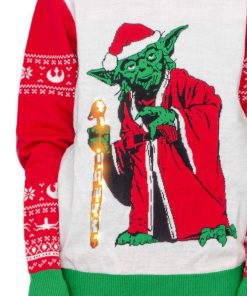 Star Wars Jedi Yoda Light Up Led Ugly Christmas Sweater Star Wars Jedi Yoda Light Up Led Ugly Christmas Sweater