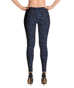 Stars Constellation Leggings, Blue Navy Astrology Space High Waisted Leggings Stars Constellation Leggings, Blue Navy Astrology Space High Waisted Leggings
