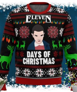 Stranger Things Eleven Days of Xmas Ugly Christmas Sweater