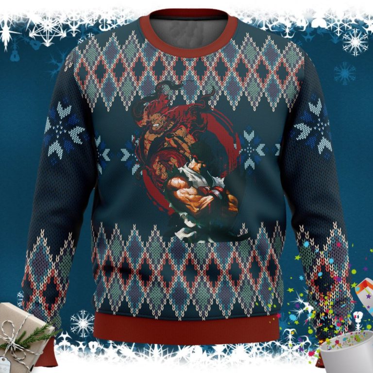 Street Fighter Ryu and Akuma Ugly Christmas Sweater