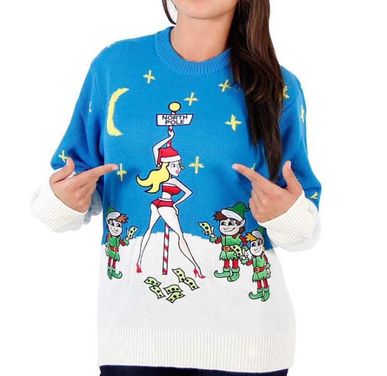 Stripper Pole Ugly Christmas Sweater, Sweatshirt