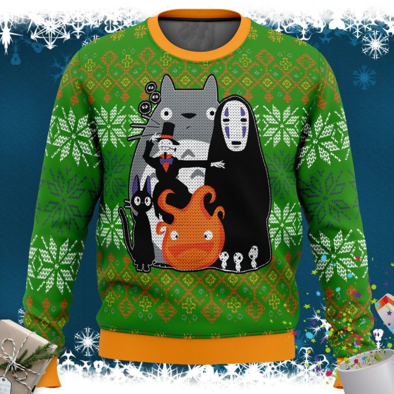 Studio Ghibli Miyazaki Squad Ugly Christmas Sweater