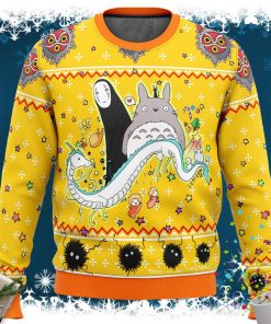 Studio Ghibli Yellow Ugly Christmas Sweater