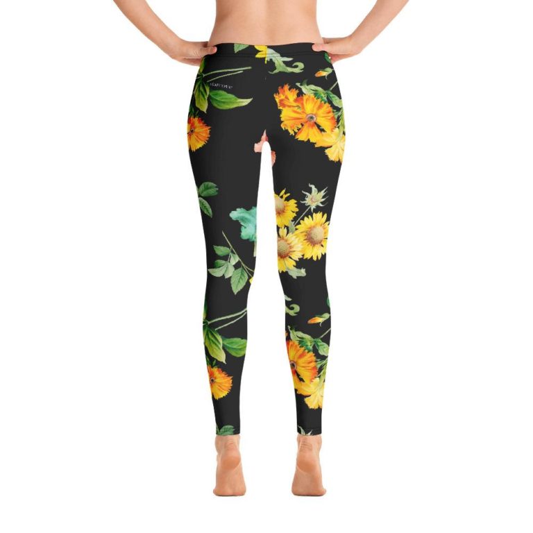 Sunflower 3D Printed High Waisted Leggings