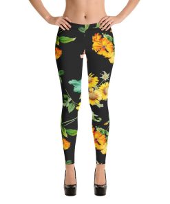 Sunflower 3D Printed High Waisted Leggings Sunflower 3D Printed High Waisted Leggings