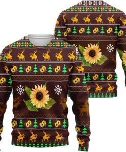 Sunflower 3D Printed Ugly Christmas Sweatshirt