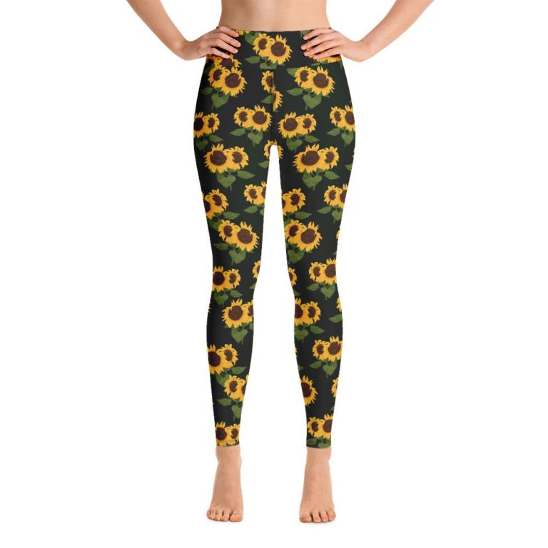 Sunflower AOP 3D Printed High Waisted Leggings