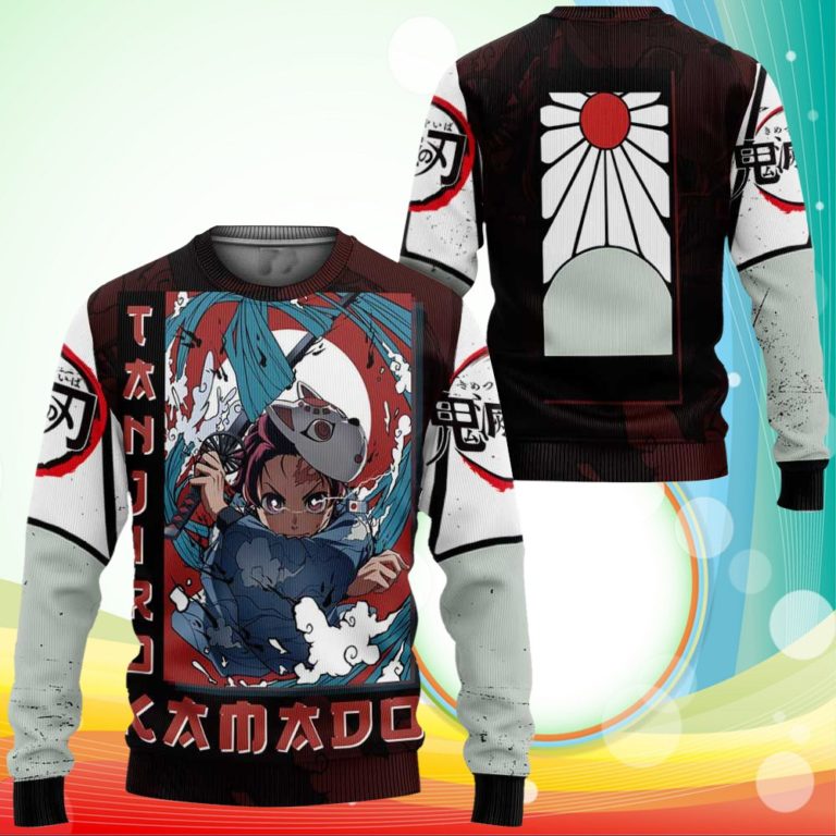 Tanjiro Kamado Sweatshirt Raising Sun Demon Slayer Anime 3D Printed Sweaters