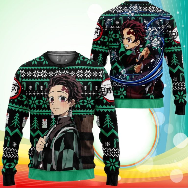 Tanjiro Ugly Christmas Sweater Anime Demon Slayer Xmas Gifts