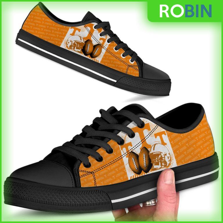 Tennessee Volunteers NCAA Football Helmet Low Top Canvas Shoes